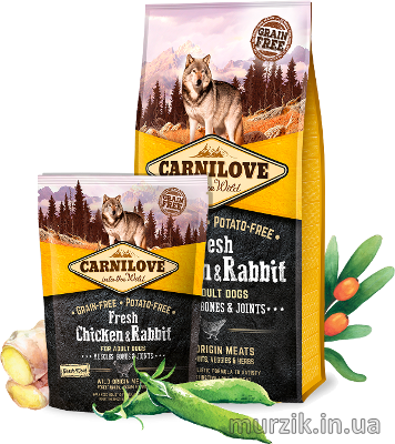 Сухий корм Carnilove Fresh Chicken & Rabbit для дорослих собак всіх порід, курка та кролик, 12 кг 170868 фото