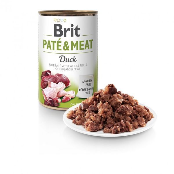 Вологий корм Brit Care Pate & Meat для собак, з качкою, 400 г 100075 фото
