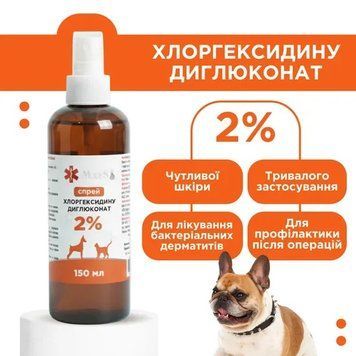 Спрей антисептичний на основі хлоргексидину диглюконату для тварин (2%) 150 мл, MODES ЗС000423 фото