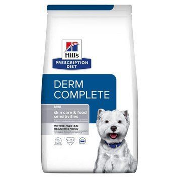Hill&rsquo;s PRESCRIPTION DIET Derm Complete Mini Сухой корм для собак мелких пород при пищевой аллергии и атопическом дерматите, с рисом и яйцом, 1 кг 606429 фото