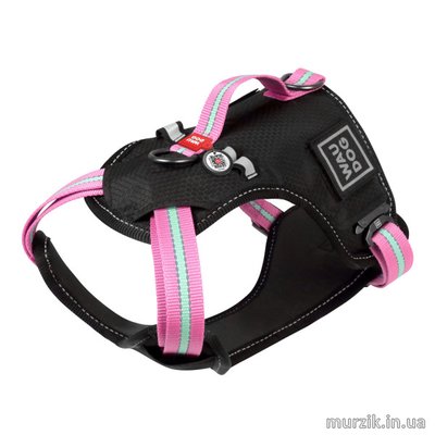 Шлея для собак Collar WAUDOG Nylon, безопасная, металлическая пряжка-фастекс, нейлон, розовая, 55-65 см 41496423 фото