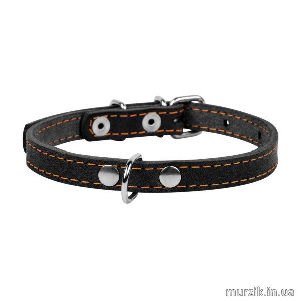 Ошейник для собак Collar, одинарный, размер XS (22-30 см/10 мм), натуральная кожа, черный 32583562 фото