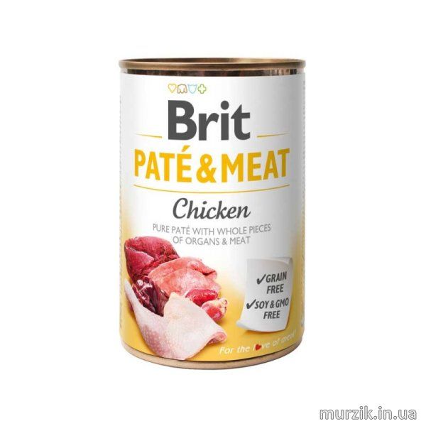 Вологий корм Brit Care Pate & Meat для собак, з куркою, 400 г 100073 фото