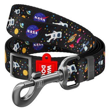 Поводок для собак нейлоновый WAUDOG Nylon, рисунок "NASA", регулируемый, Ш 20 мм, Дл 152-183 см 5351 фото