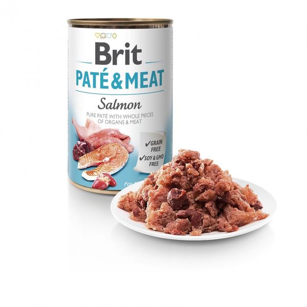 Влажный корм Brit Care Pate & Meat для собак, с лососем, 400 г 100071 фото