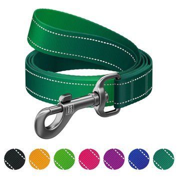 Поводок для собак нейлоновый WAUDOG Nylon Mono светоотражающий, S, Ш 15 мм, Дл 122 см зеленый 46445 фото
