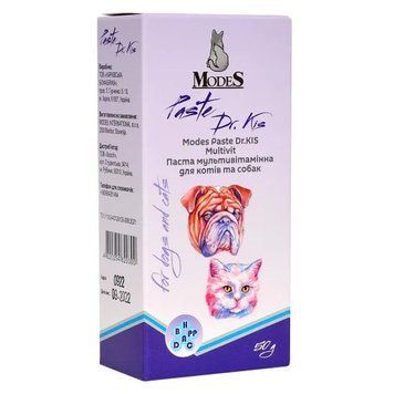 Паста Др. КИС Мультивит (Paste Dr.KIS Multivit) мультивитаминная для кошек и собак 50 г, MODES ЗС000256 фото
