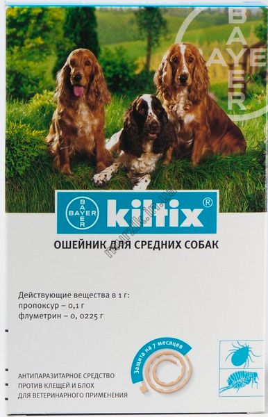 Ошейник антиблошиный КИЛТИКС Kiltix средний (48см) 1711759 фото