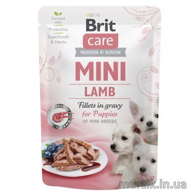 Влажный корм Brit Care Mini для щенков, из филе ягненка в соусе, 85 г 100216 фото