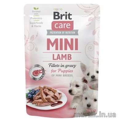 Вологий корм Brit Care Mini для цуценят, з філе ягняти в соусі, 85 г 100216 фото