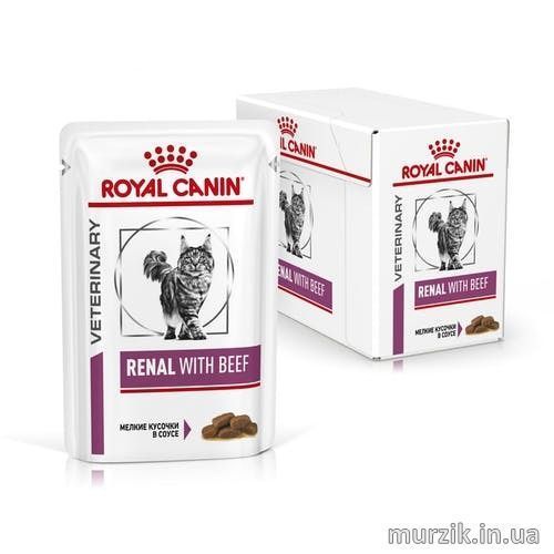 Вологий корм Royal Canin (Роял Канін) Renal з яловичиною при нирковій недостатності 85 г/12 шт. RC 4031001 (x12) фото