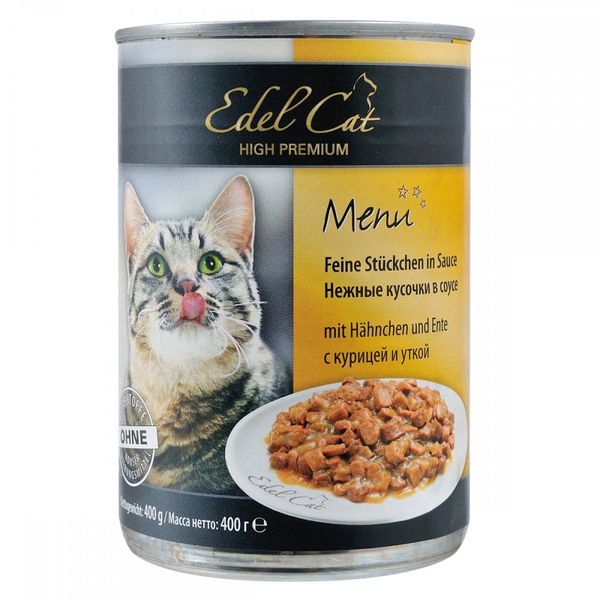 Влажный корм Edel Cat для кошек, с курицей и уткой, 400 г 1000316 фото