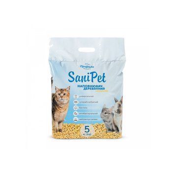 Наполнитель Природа Sani Pet Универсальный гигиенический для кошачьих туалетов древесный 5 кг PR740415  фото