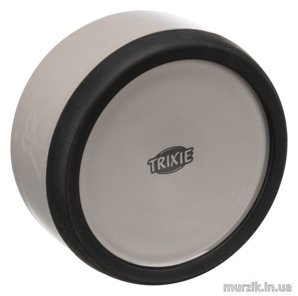 Миска "Trixie Ceramic Bowl", керамическая с резиновой кромкой,0.75л/16см,серая 42360675 фото