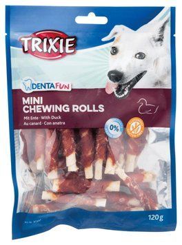 Ласощі Trixie Denta Fun Mini Chewing Rolls для собак Паличка для чищення зубів з качкою 6 см 120 г 31347 фото