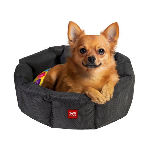 Лежанка для собак WAUDOG Relax, малюнок "Мохнаті монстри", S, Ш 34 см, Д 45 см, В 17 см 315-4050 фото