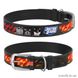 Ошейник для собак Collar WAU DOG Design DC Comics с рисунком "Лига Справедливости", 21-29 см/12 мм, натуральная кожа, черный 41498643 фото 1