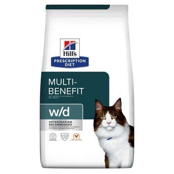 Hill&rsquo;s PRESCRIPTION DIET w/d Сухий корм для котів при цукровому діабеті та для контролю ваги, з куркою, 1,5 кг 606274 фото