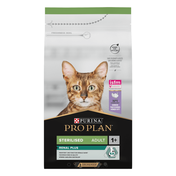 Сухой корм PRO PLAN&reg; RENAL PLUS (РЕНАЛ ПЛЮС) для взрослых стерилизованных кошек с индейкой, 3 кг. 12524316 фото
