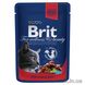 Вологий корм Brit Premium Cat Pouch для котів, з тушкованою яловичиною та горошком, 100 г 100270 фото 1