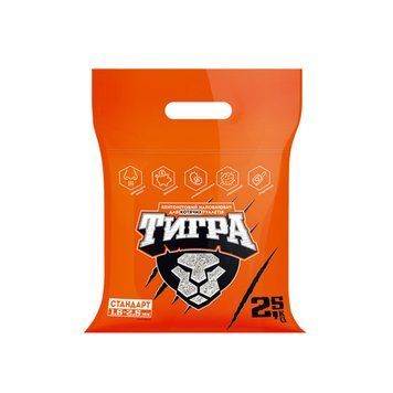Натуральний бентонітовий наповнювач для котячих туалетів Тигра, 2,5 кг, гранула стандарт 1,5-2,5 мм, помаранчевий 5205 фото