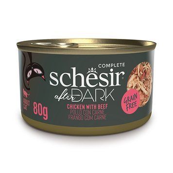 Schesir After Dark Chicken With Beef ШЕЗІР КУРКА З ЯЛОВИЧИНОЮ в бульйоні натуральні консерви для котів, банка 80г , 0.08 кг. 112217 фото