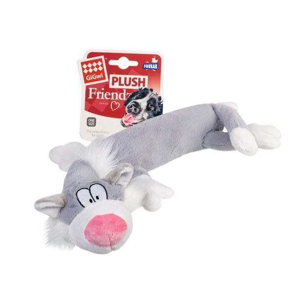 Іграшка для собак Кіт з пищалкою GiGwi Plush Friendz, плюш, штучне хутро, 63 см 75227 фото