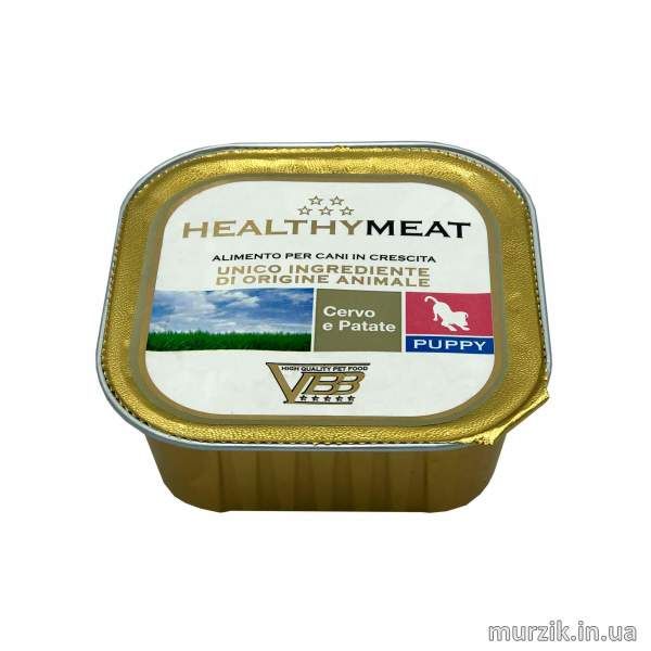 Влажный корм HEALTHY Meat для щенков монопротеиновий паштет , оленина и картофель 150 г / 22 шт 42071006 фото