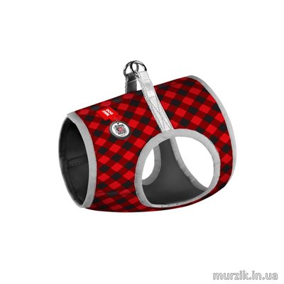Шлея для собак Collar WAUDOG с рисунком "Шотландка красная", нейлон, 24-27 см 41476903 фото