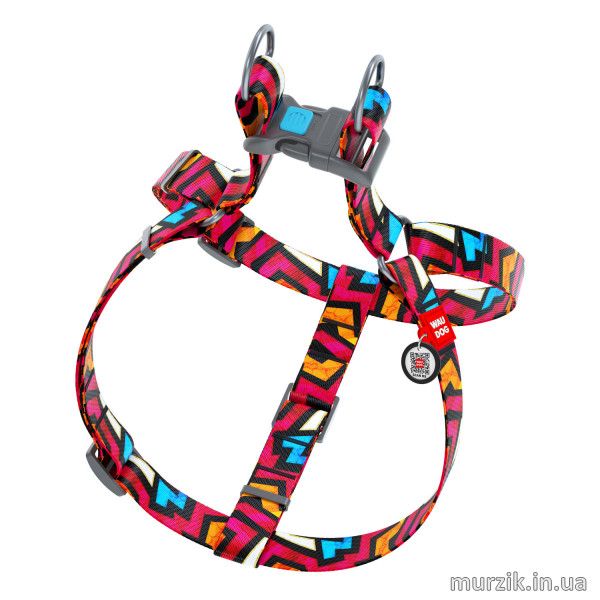 Шлея для собак Collar WAUDOG Nylon с рисунком "Граффити", нейлон, 50-80 см 42075263 фото