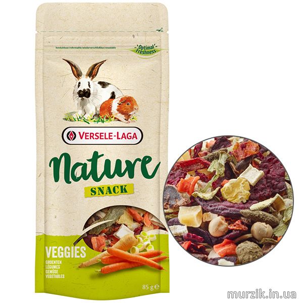 Versele-Laga Nature Snack Veggies ВЕРСЕЛЕ-ЛАГА НАТЮР СНЕК ОВОЩИ дополнительный корм лакомство для кроликов и грызунов 85 г. 41639946 фото