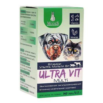 Ультра Мульти Вит (Ultra Multi Vit) витаминно-минеральные комплексы для собак и кошек 140шт*0,5г, MODES ЗС000232 фото