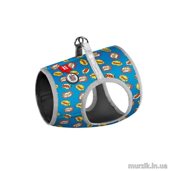 Шлея для собак Collar WAUDOG с рисунком "ВАУ", нейлон, 24-27 см 41476904 фото