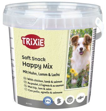 Ласощі Trixie Soft Snack Happy Mix для собак з куркою ягням та лососем 500 г 31495 фото