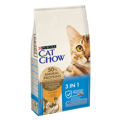 Сухий повнораціонний корм CAT CHOW® Special Care 3in1 для дорослих котів з формулою потрійної дії, з індичкою, 15 кг 12251715 фото