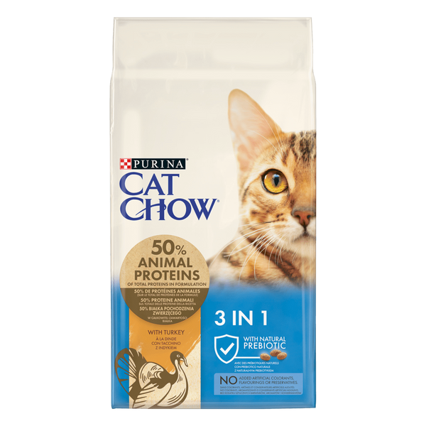Сухий повнораціонний корм CAT CHOW Special Care 3in1 для дорослих котів з формулою потрійної дії, з індичкою, 15 кг 12251715 фото