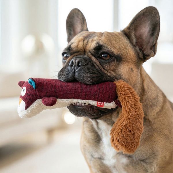 Игрушка для собак WAUDOG Fun Plush Белка, трикотаж, Ш 5 см, Дл 18 см, M 6262 фото