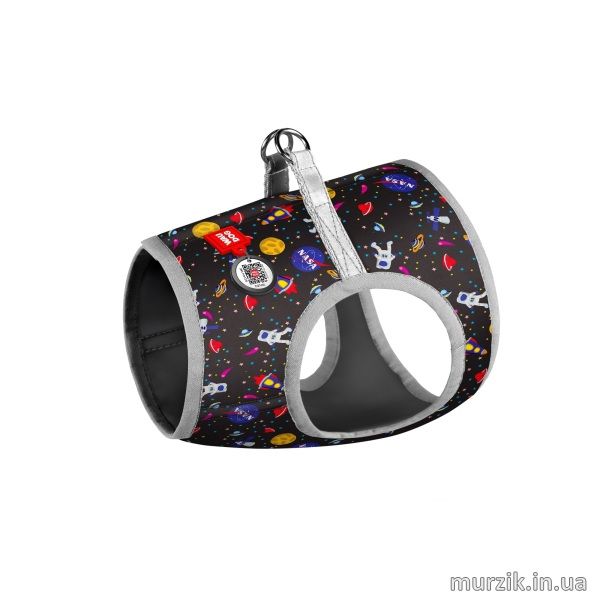 Шлея для собак Collar WAUDOG с рисунком "NASA", нейлон, 24-27 см 41476906 фото