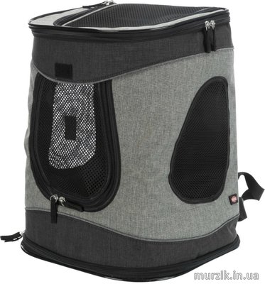 Рюкзак-переноска для собак "Timon" 34х44х30см, до 12 кг, нейлон, чёрный/серый 41563513 фото