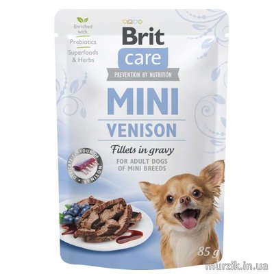 Вологий корм Brit Care Mini для собак, з філе дичини в соусі, 85 г 100220 фото