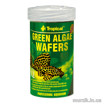 Сухой корм для аквариумных рыб Tropical в пластинках «Green Algae Wafers» 250 мл/113 г (для травоядных донных рыб) 32582853 фото