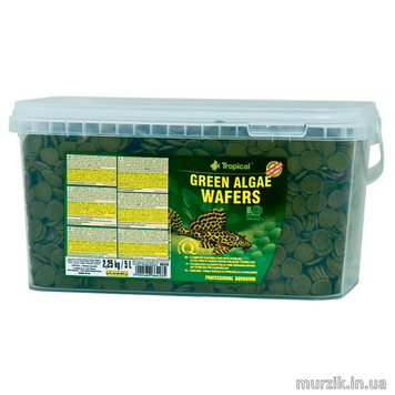 Сухой корм для аквариумных рыб Tropical в пластинках «Green Algae Wafers» 5 л/2,25 кг (для травоядных донных рыб) 32582857 фото