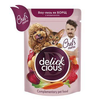 DELICKCIOUS борщ с говядиной. Дополнительный корм для кошек и собак 0,085 кг B5410401 фото