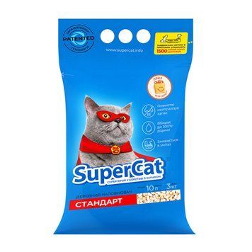 Наполнитель SuperCat Стандарт 3кг (синий) 3550 фото