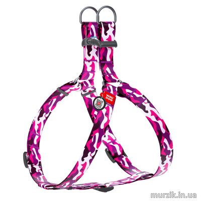 Шлея для собак Collar WAUDOG Nylon с рисунком "Розовый камо", нейлон, 28-40 см 42075271 фото