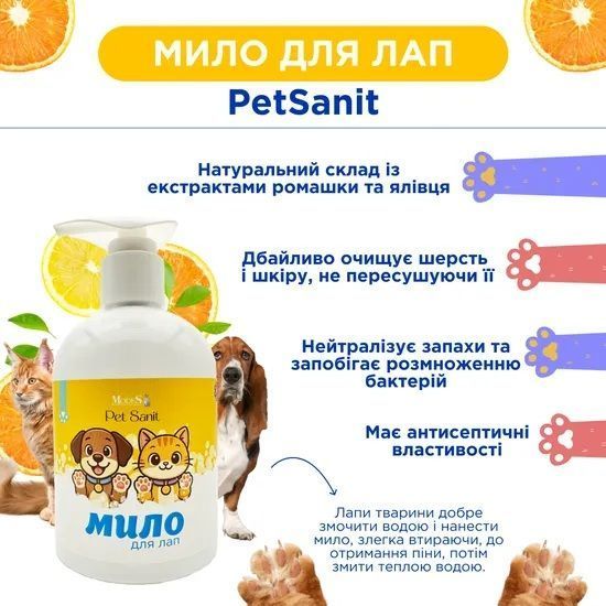 ПетСанит (PetSanit) мыло жидкое антибактериальное для лап 275мл, MODES ЗС000352 фото