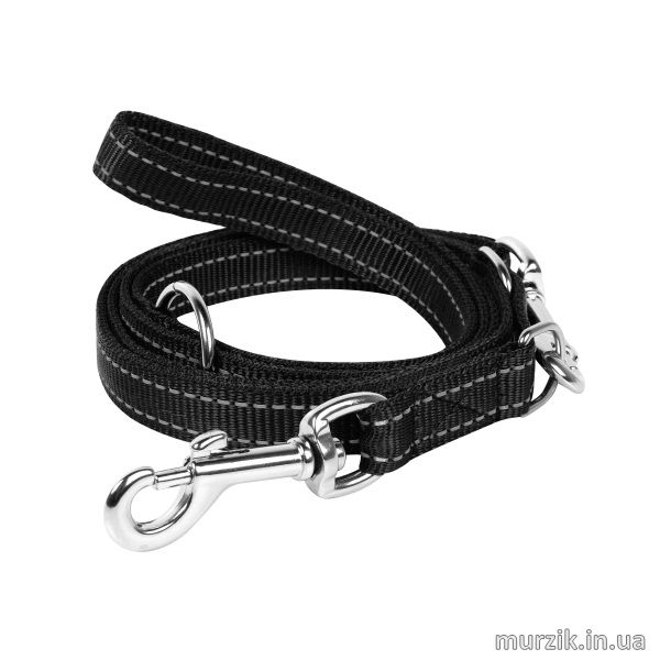 Поводок-перестежка для собак, CoLLaR DOG Extreme, нейлон, 110/140/180 см / 25 мм, черный 41455972 фото