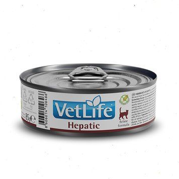 Фарміна кет вологий корм для котів Vet Life HEPATIC дієтичне харчування, при хронічній печінковій недостатності, 85 г, 0646 06466 фото