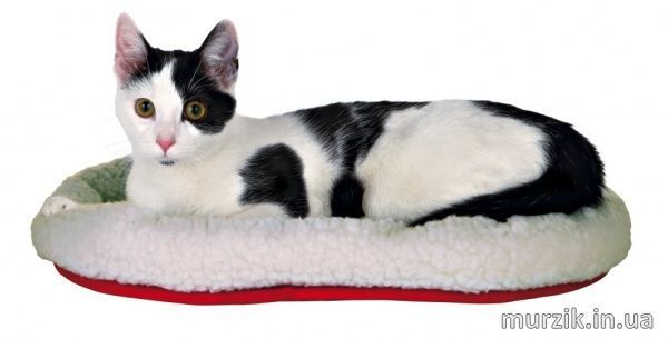 Лежак Trixie для котів Cuddly Bed двосторонній білий/червоний 47х38 см 28631 фото