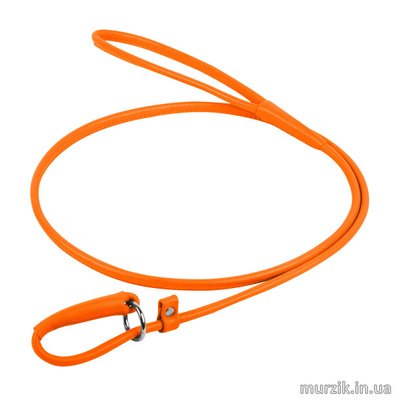 Поводок-удавка для собак WAUDOG Glamour, круглый, кожа, 135см / 4 мм, оранжевый 41453550 фото